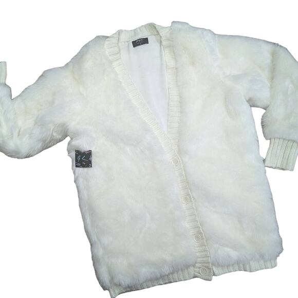 NWT Nasty Gal oversized white faux fur coat Size S - Picture 1 of 11